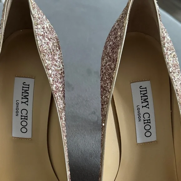 Jimmy Choo Sparkling Heels - Gold and Pink - Picture 2 of 7